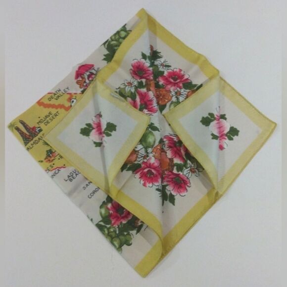 California USA Scarf  Souvenir Square USA Vintage - Picture 7 of 11